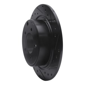 Chrysler Sebring Brake Rotor (1) - Rear Right - R1 Concepts - Drilled & Slotted - Black - `07-`17